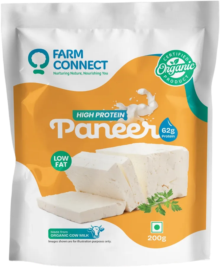 A 200 g pouch of FarmConnect high-protein, low-fat paneer